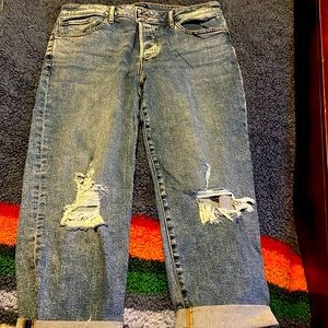 Express button fly boyfriend jeans